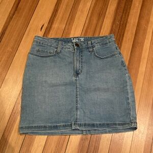 Faded denim skirt with secret shorts attached!
